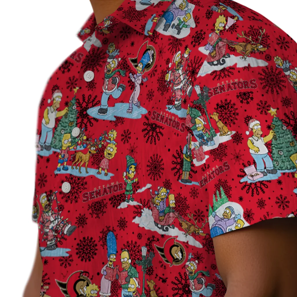 Ottawa Senators Hawaiian Shirt - Simpsons Christmas ottawa senators simpsons christmas red hawaiian shirts trendy