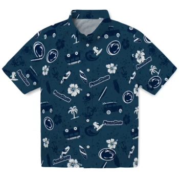 penn state nittany lions beach vibe navy hawaiian shirts best selling