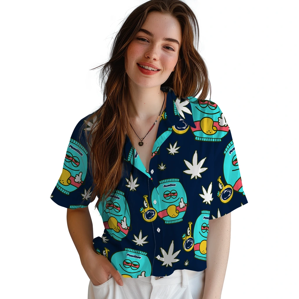 Penn State Nittany Lions Hawaiian Shirt - Chill Vibe penn state nittany lions bong smile blue hawaiian shirts latest model