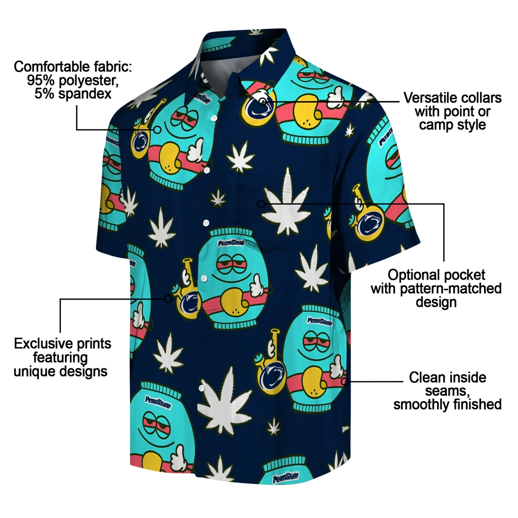 Penn State Nittany Lions Hawaiian Shirt - Chill Vibe penn state nittany lions bong smile blue hawaiian shirts new arrival