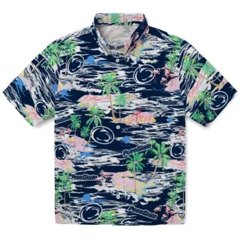 penn state nittany lions flamingo retreat blue hawaiian shirts best selling