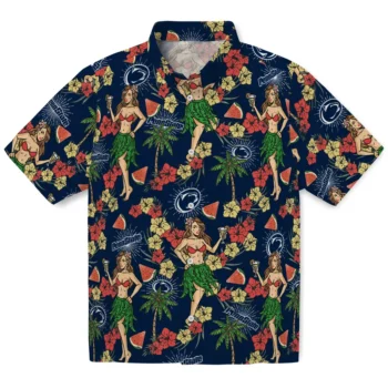 penn state nittany lions hawaiian girls design blue hawaiian shirts best selling