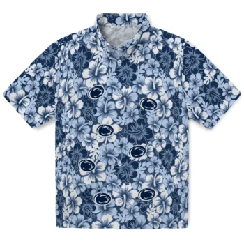 penn state nittany lions hibiscus blooms blue hawaiian shirts best selling