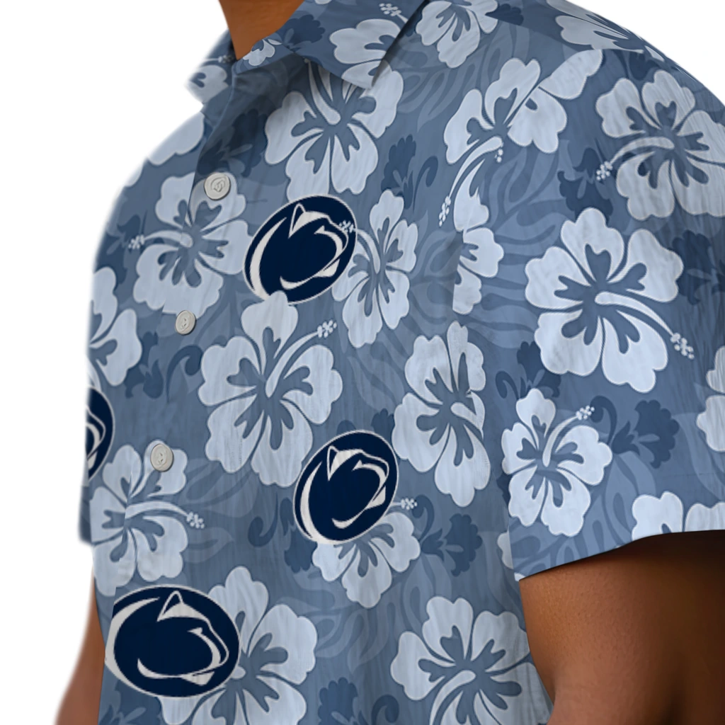 Penn State Nittany Lions Hawaiian Shirt - Hibiscus Cluster penn state nittany lions hibiscus cluster blue hawaiian shirts trendy