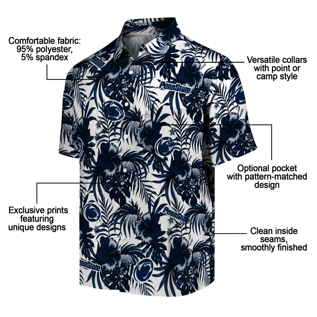 Penn State Nittany Lions Hawaiian Shirt - Hibiscus Exotic penn state nittany lions hibiscus exotic blue hawaiian shirts new arrival