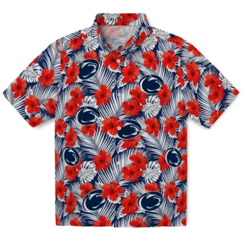 penn state nittany lions hibiscus fiesta red royal blue hawaiian shirts best selling