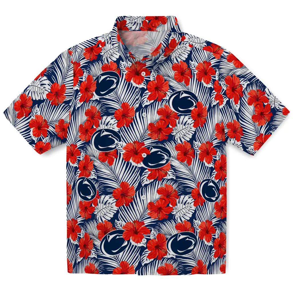 Penn State Nittany Lions Hawaiian Shirt - Hibiscus Fiesta penn state nittany lions hibiscus fiesta red royal blue hawaiian shirts best selling