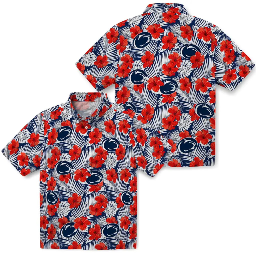 Penn State Nittany Lions Hawaiian Shirt - Hibiscus Fiesta penn state nittany lions hibiscus fiesta red royal blue hawaiian shirts high quality