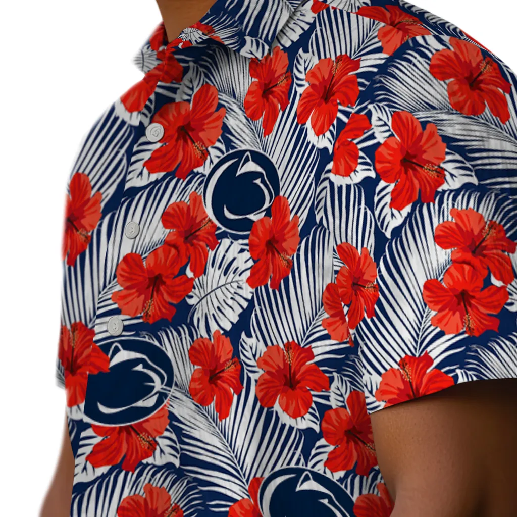 Penn State Nittany Lions Hawaiian Shirt - Hibiscus Fiesta penn state nittany lions hibiscus fiesta red royal blue hawaiian shirts trendy