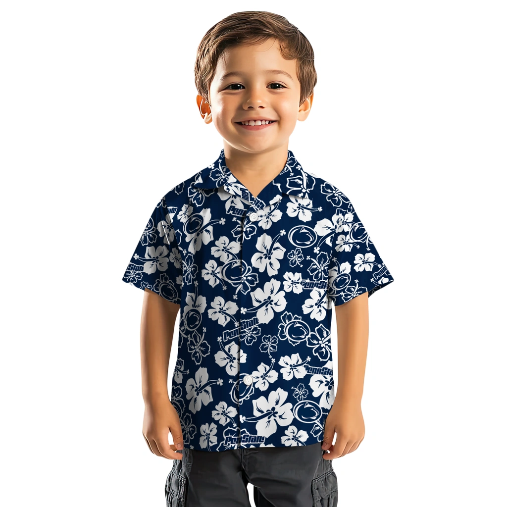Penn State Nittany Lions Hawaiian Shirt - Hibiscus Flower Design penn state nittany lions hibiscus bloom blue hawaiian shirts top rated