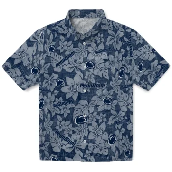 penn state nittany lions hibiscus oasis blue hawaiian shirts best selling