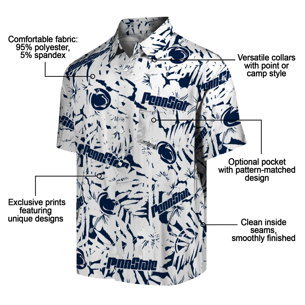 Penn State Nittany Lions Hawaiian Shirt - Hibiscus Overlay penn state nittany lions hibiscus overlay hawaiian shirts new arrival