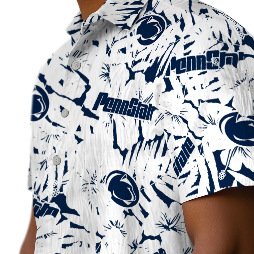Penn State Nittany Lions Hawaiian Shirt - Hibiscus Overlay penn state nittany lions hibiscus overlay hawaiian shirts trendy