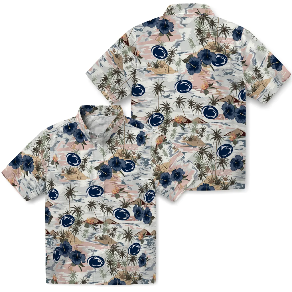 Penn State Nittany Lions Hawaiian Shirt - Hibiscus Seaside penn state nittany lions hibiscus seaside white hawaiian shirts high quality