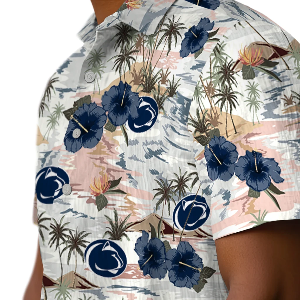 Penn State Nittany Lions Hawaiian Shirt - Hibiscus Seaside penn state nittany lions hibiscus seaside white hawaiian shirts trendy