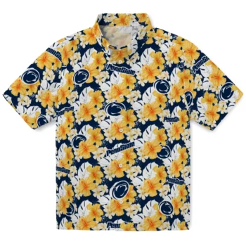 penn state nittany lions hibiscus tropics blue yellow hawaiian shirts best selling