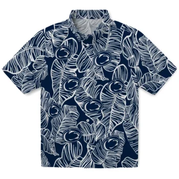 penn state nittany lions leaf outline blue hawaiian shirts best selling