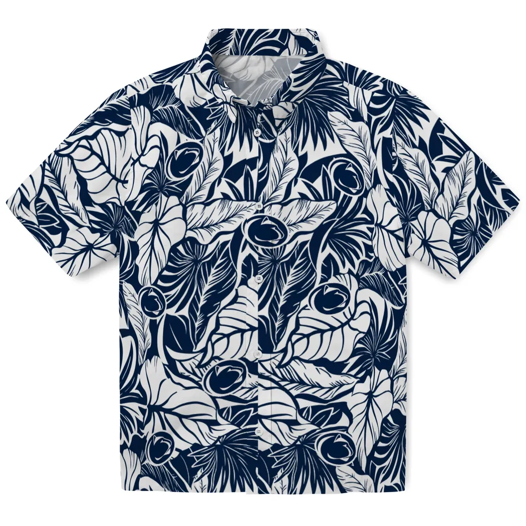 Penn State Nittany Lions Hawaiian Shirt - Monstera Layer penn state nittany lions monstera layer blue hawaiian shirts best selling