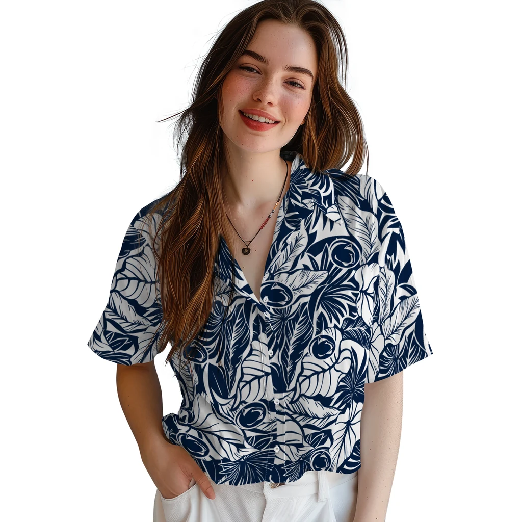 Penn State Nittany Lions Hawaiian Shirt - Monstera Layer penn state nittany lions monstera layer blue hawaiian shirts latest model