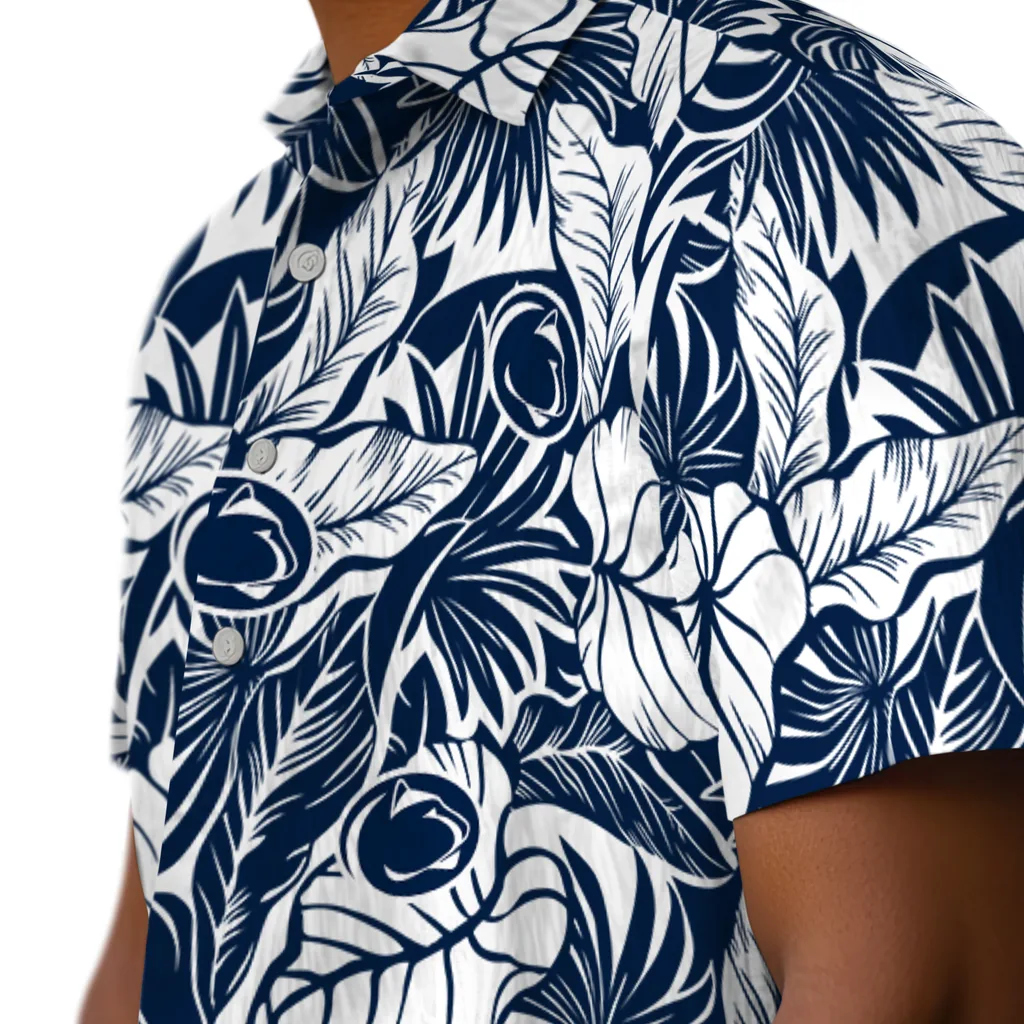 Penn State Nittany Lions Hawaiian Shirt - Monstera Layer penn state nittany lions monstera layer blue hawaiian shirts trendy