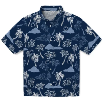 penn state nittany lions palm and clouds blue hawaiian shirts best selling