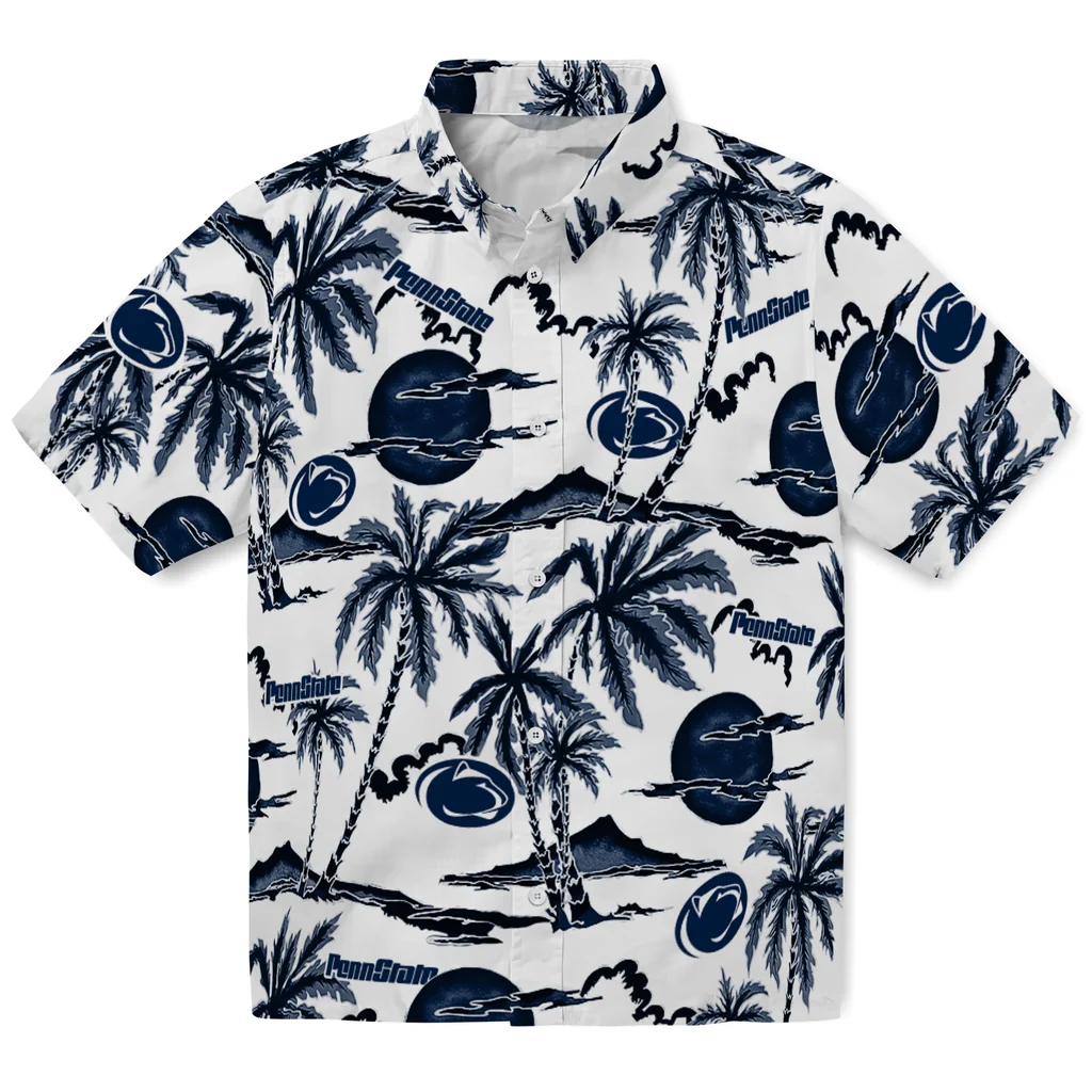 Penn State Nittany Lions Hawaiian Shirt - Palm Sunset penn state nittany lions palm sunset hawaiian shirts best selling