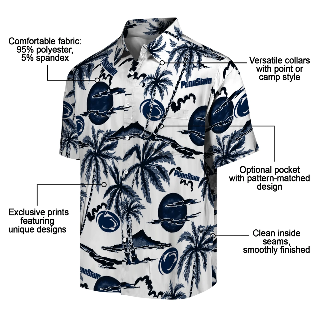 Penn State Nittany Lions Hawaiian Shirt - Palm Sunset penn state nittany lions palm sunset hawaiian shirts new arrival
