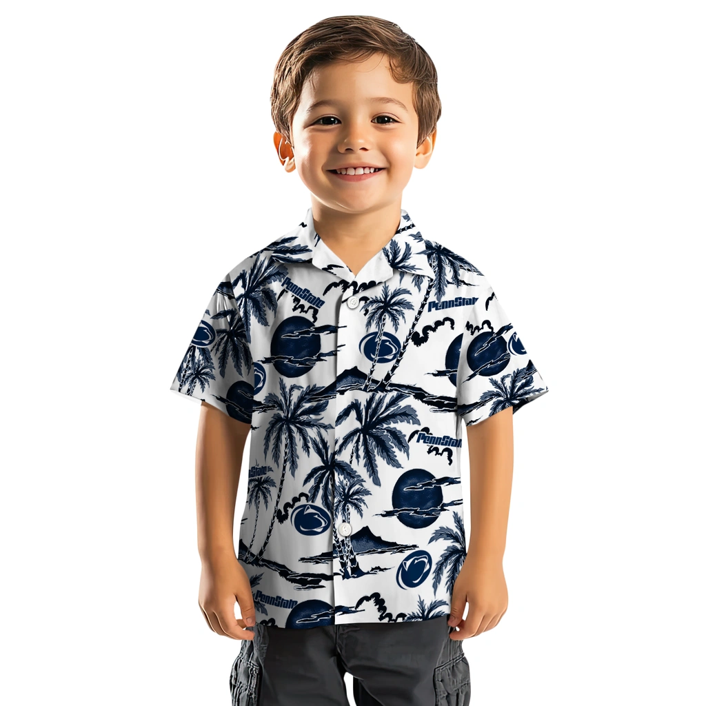 Penn State Nittany Lions Hawaiian Shirt - Palm Sunset penn state nittany lions palm sunset hawaiian shirts top rated