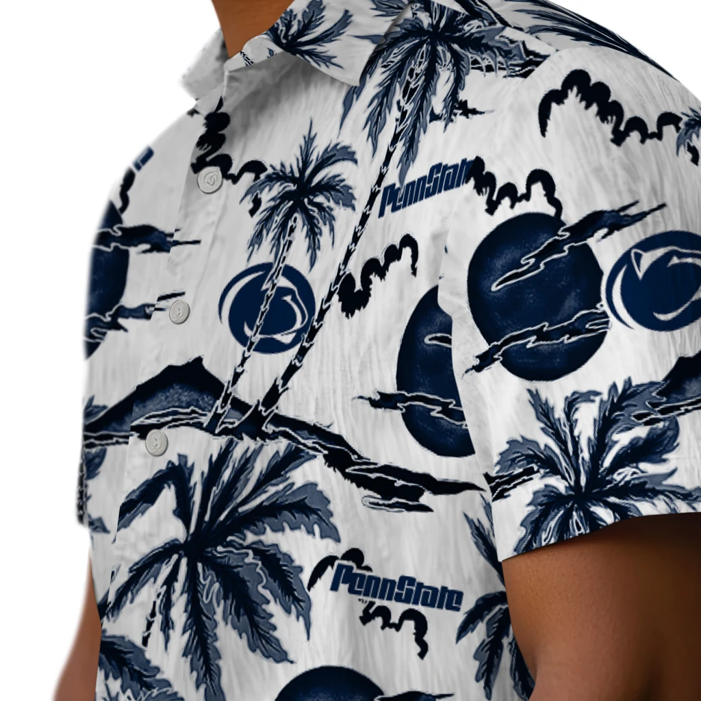 Penn State Nittany Lions Hawaiian Shirt - Palm Sunset penn state nittany lions palm sunset hawaiian shirts trendy