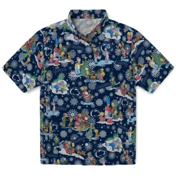penn state nittany lions simpsons christmas blue hawaiian shirts best selling