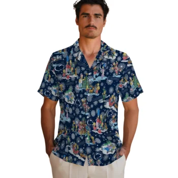penn state nittany lions simpsons christmas blue hawaiian shirts fashion forward