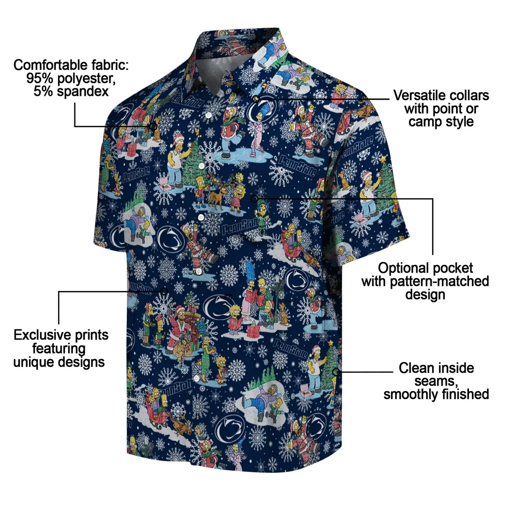 Penn State Nittany Lions Hawaiian Shirt - Simpsons Christmas penn state nittany lions simpsons christmas blue hawaiian shirts new arrival