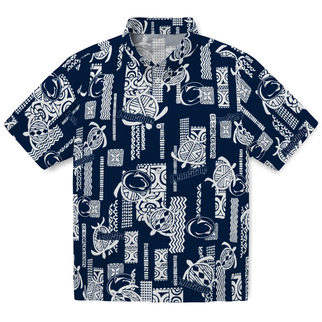 Penn State Nittany Lions Hawaiian Shirt - Turtle Lines penn state nittany lions turtle lines blue hawaiian shirts best selling
