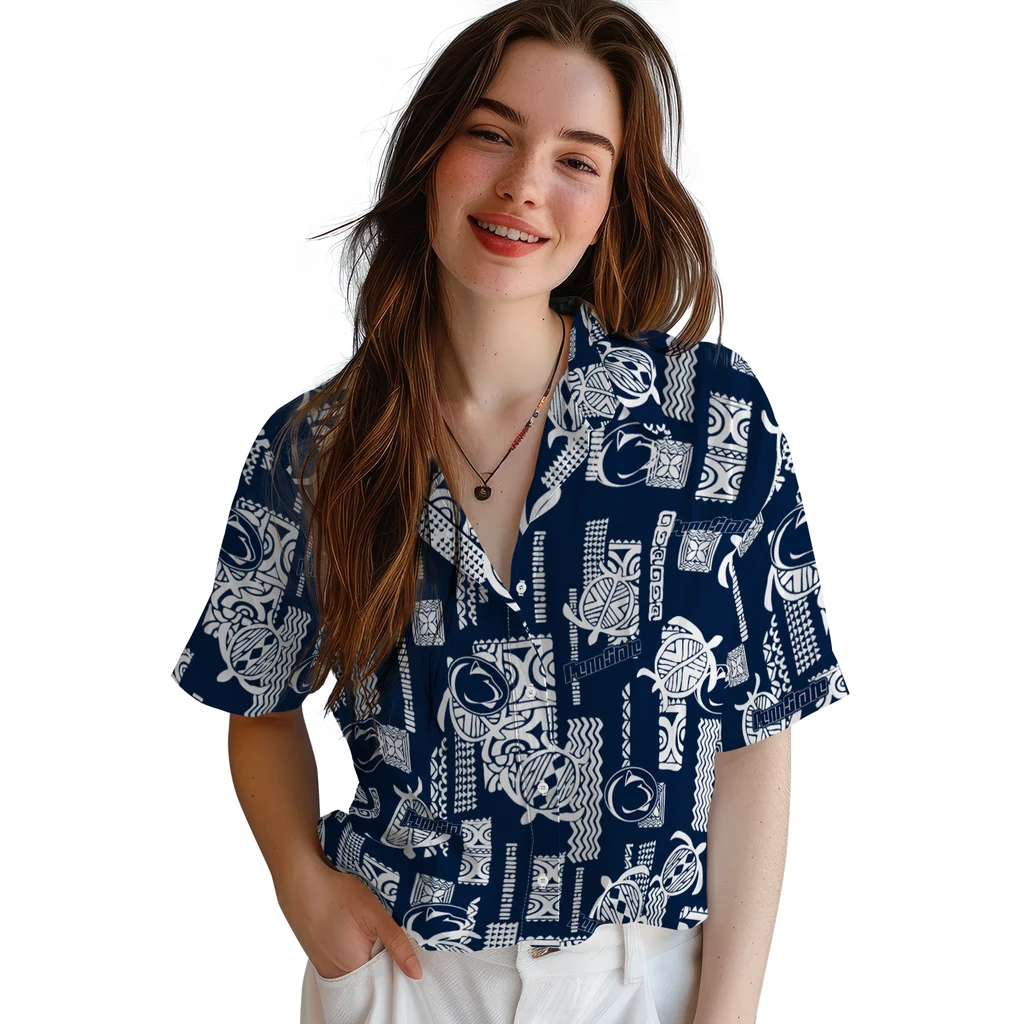 Penn State Nittany Lions Hawaiian Shirt - Turtle Lines penn state nittany lions turtle lines blue hawaiian shirts latest model