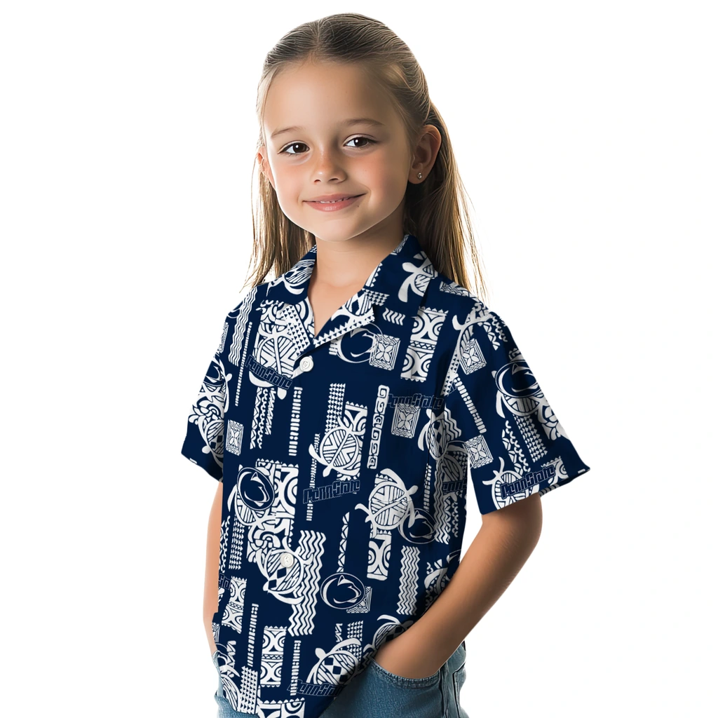 Penn State Nittany Lions Hawaiian Shirt - Turtle Lines penn state nittany lions turtle lines blue hawaiian shirts premium grade