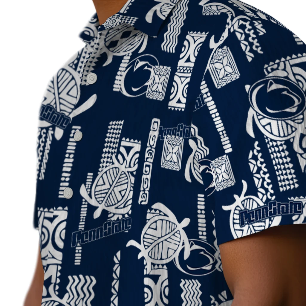 Penn State Nittany Lions Hawaiian Shirt - Turtle Lines penn state nittany lions turtle lines blue hawaiian shirts trendy