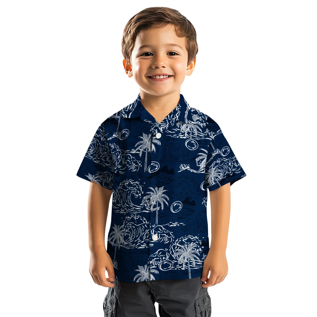 Penn State Nittany Lions Hawaiian Shirt - Wave Palm penn state nittany lions wave palm blue hawaiian shirts top rated