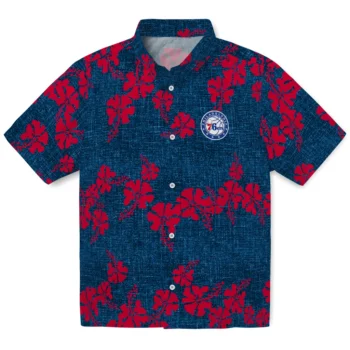 philadelphia 76ers hibiscus petals blue hawaiian shirts best selling