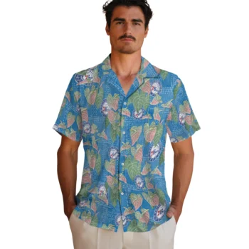 philadelphia 76ers anthurium overlay blue hawaiian shirts fashion forward