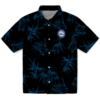 philadelphia 76ers bamboo branches blue black hawaiian shirts best selling