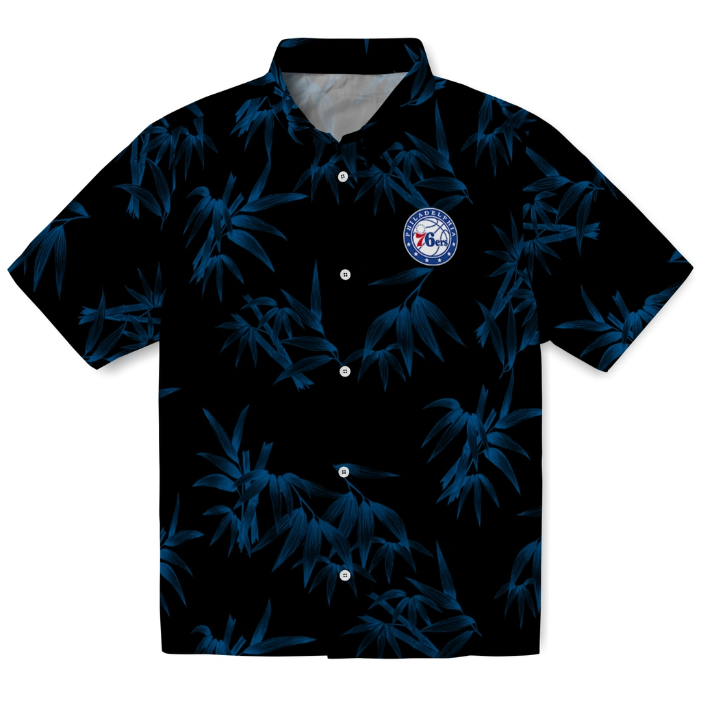 Philadelphia 76ers Hawaiian Shirt - Bamboo Branches philadelphia 76ers bamboo branches blue black hawaiian shirts best selling