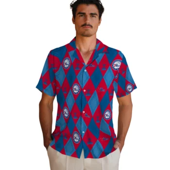 philadelphia 76ers balloon plaid blue hawaiian shirts fashion forward