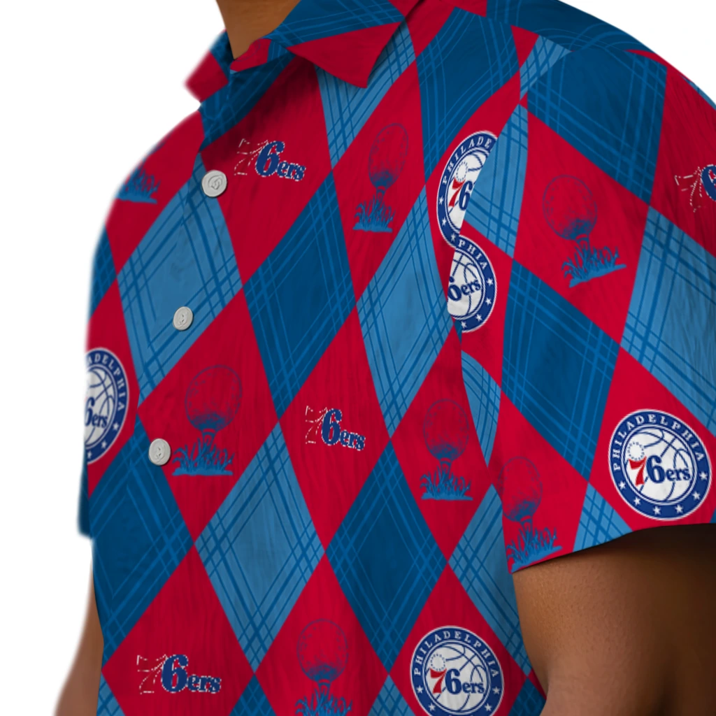 Philadelphia 76ers Hawaiian Shirt - Golfing Plaid philadelphia 76ers balloon plaid blue hawaiian shirts trendy