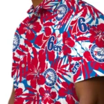 Philadelphia 76ers Hawaiian Shirt – Hibiscus Overlay