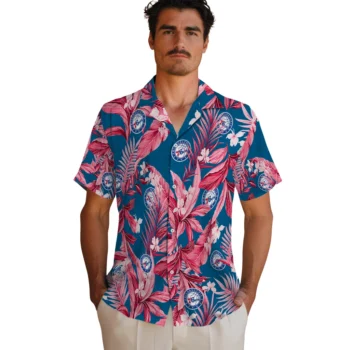 philadelphia 76ers palm leaves blue hawaiian shirts fashion forward