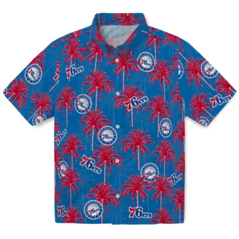 philadelphia 76ers palm grove blue hawaiian shirts best selling