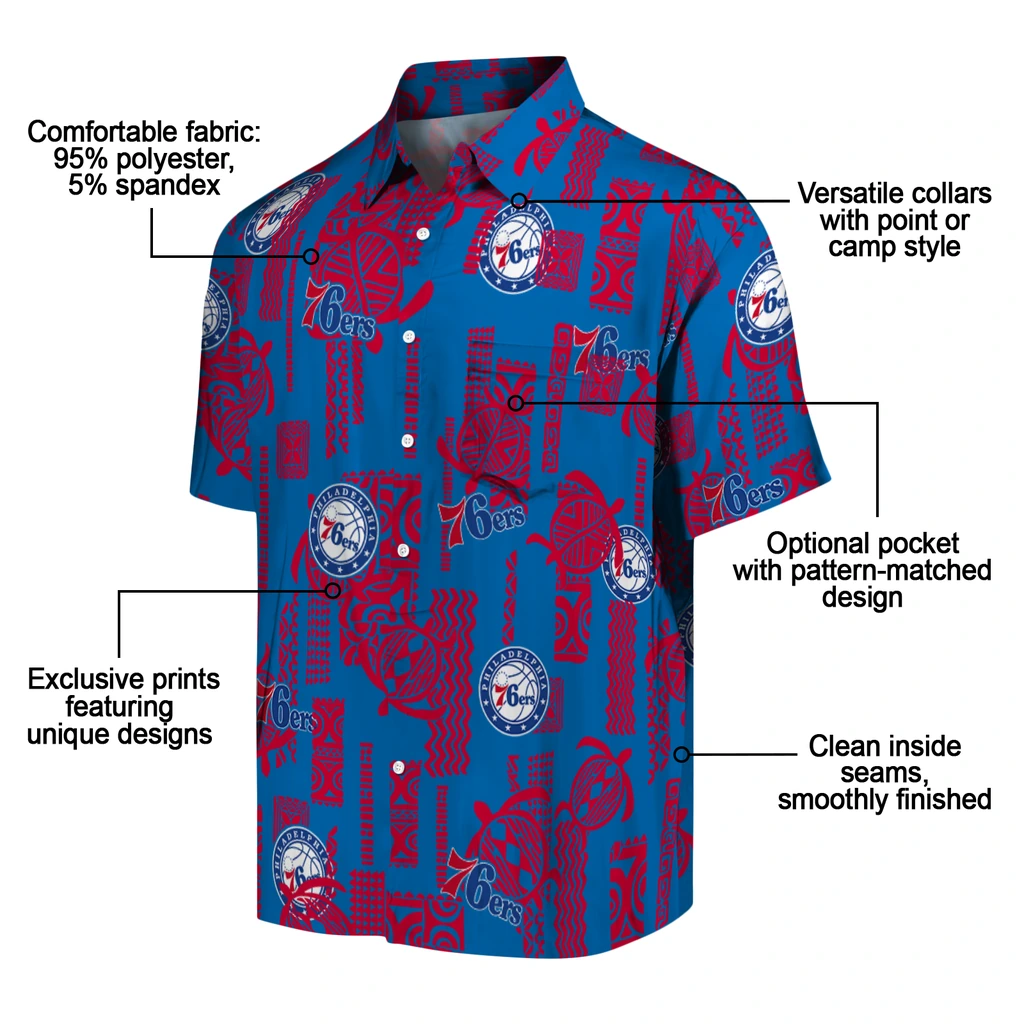Philadelphia 76ers Hawaiian Shirt - Turtle Lines philadelphia 76ers turtle lines blue hawaiian shirts new arrival