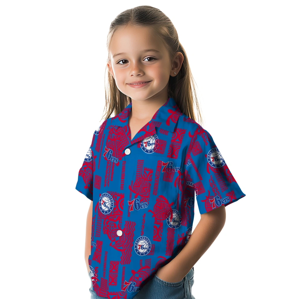 Philadelphia 76ers Hawaiian Shirt - Turtle Lines philadelphia 76ers turtle lines blue hawaiian shirts premium grade