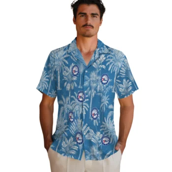 philadelphia 76ers palm shadows blue hawaiian shirts fashion forward