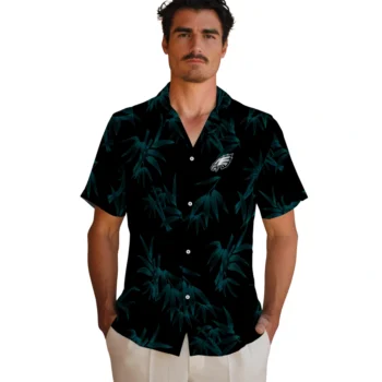 philadelphia eagles bamboo branches green black hawaiian shirts fashion forward